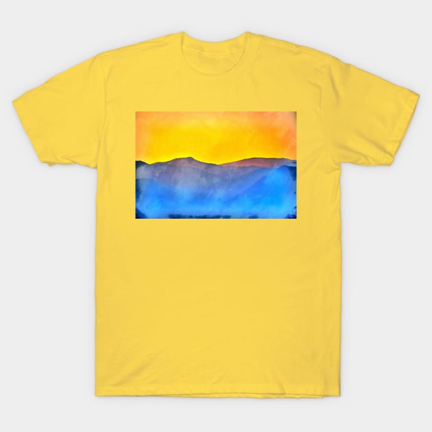 Blue & yellow painting background T-Shirt by Choulous79
